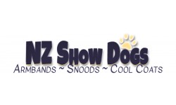 NZ Show Dog Armbands, Number clips, ring clips, number holders, Dog Snoods stretch, cotton, satin, waterproof & hydrotherapy