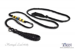 Black Martingale Lead Tassel End with bead set #083