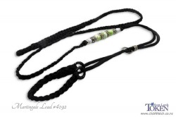 Martingale with double thick changeable collar with green bead set #092