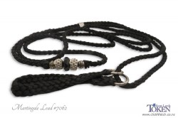 STYLE SUPERSEEDED Fine Black Martingale with bead set #062