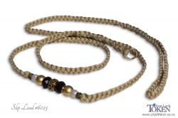 Gold Sand slip lead with bronze gold & black bead set #023