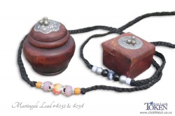 Black dog show slip lead with Orange & Pinks bead set #032 - Silver-Grey & Black  set #034