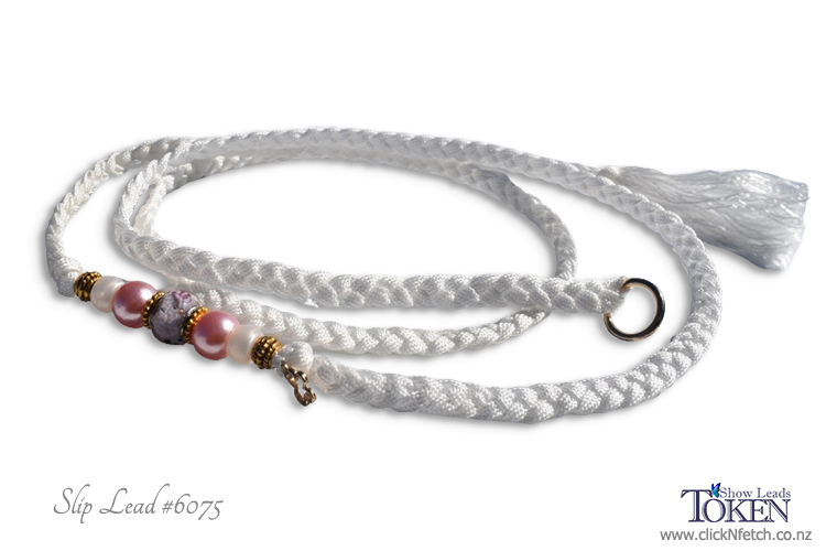 Purplish Pink & Gold Dog Slip Lead