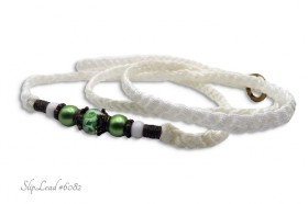 Green, White & Bronze Beads - Slip Lead #6082