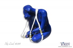 White Slip Plaited Lead with bead set #084