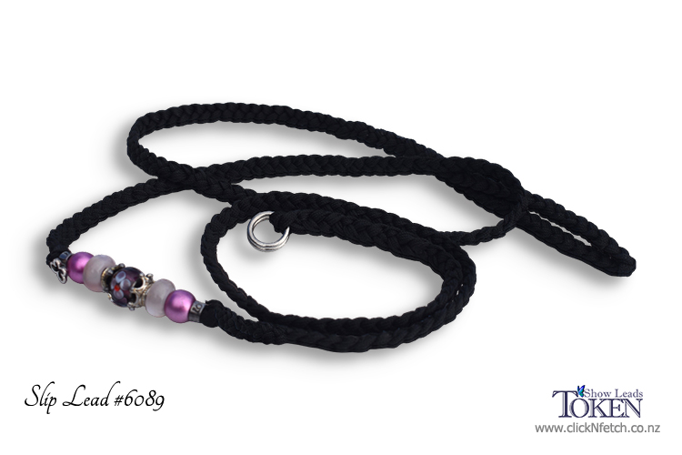 Mulberry Beaded Slip Lead #6089