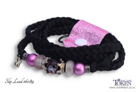 Mulberry Beaded Slip Lead #6089