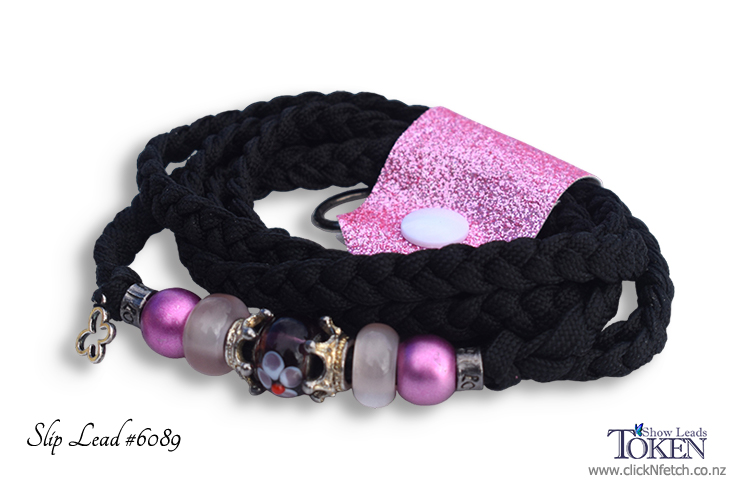 Mulberry Beaded Slip Lead #6089