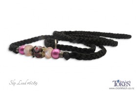 Mulberry Beaded Dog Show Slip Lead #6089