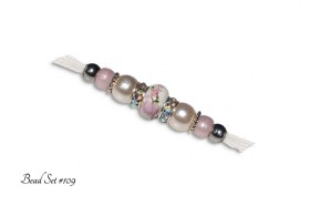 Soft Pink, Pearl & White Beaded Slip Lead #6109