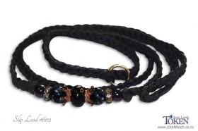 Black  & Rose Gold Show Dog Slip Lead #6112