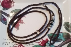 2 In 1 Chocolate Brown Dog Show Leash AL1037 Matching Set with SL7037 (Bead Set #037)