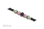 Black Pink & Green Bead Set #026