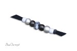 Bead Set #034 Silver Grey & Black Beads