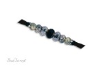 Bead Set #056 Silver Tarnished Gold & Black Beads
