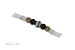 Bead Set #090 White Gold & Black