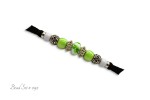 Bright Green & White Bead Set #092