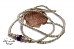 Gold Sand & White Slip Lead  (Bead Set #017)