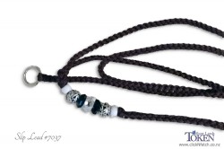 Black Dog Show Slip Leash SL7037 Matching Set with AL1037  (Bead Set #037)