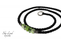Black Slip Lead with bead set #042