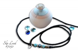 Black Dog Show Slip Leash  (Bead Set #050)