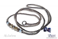 Chocolate & Gold Sand Slip Lead with bead set #019