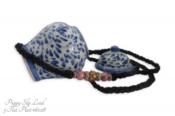 Black 3 Plait Puppy Show Slip Lead (Bead Set #028)